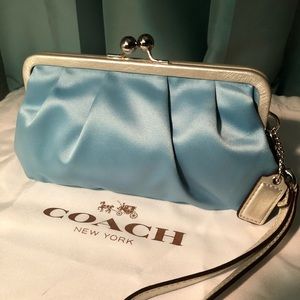 Coach Kisslock Satin Clutch